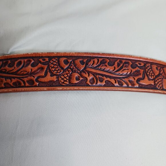 Vintage Western Men's Brown Leather Belt size 44 - Picture 3 of 8